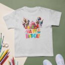 Whimsical Alien Kids Birthday T-Shirt Cute Cartoon Party Tee for Boys & Girls Top Fun & Colorful Celebration Shirt