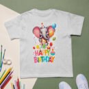 Adorable Cartoon Elephant Birthday T-Shirt Cute Party Outfit for Kids Fun & Colorful Birthday Gift for Boys & Girls