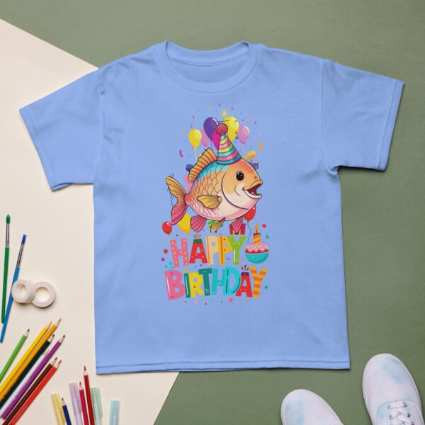 Whimsical Cartoon Fish Kids Birthday T-Shirt Fun Party Tee for Boys & Girls Cute Ocean-Themed Gift Soft & Comfortable Tee - Image 8