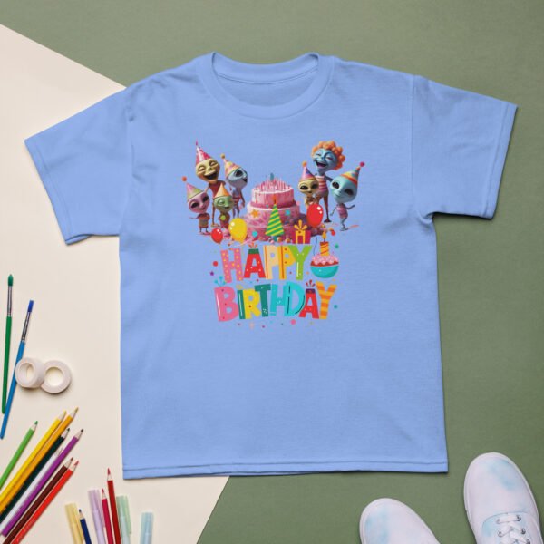 Whimsical Alien Kids Birthday T-Shirt Cute Cartoon Party Tee for Boys & Girls Top Fun & Colorful Celebration Shirt - Image 8