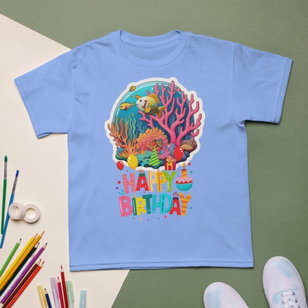 Kids Birthday Underwater T-Shirt Ocean Theme Boys & Girls Party Tee Fish & Coral Reef Design Fun & Colorful Gift