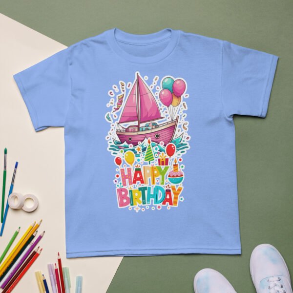 Pink Sailboat Kids Birthday T-Shirt Nautical Theme Party Tee Cute & Colorful Celebration Shirt Fun Birthday Gift for Boys & Girls - Image 8