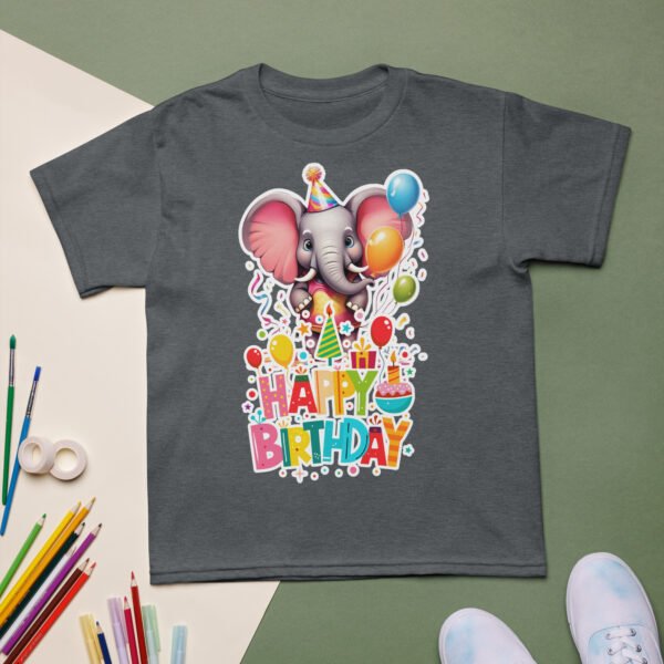 Adorable Cartoon Elephant Birthday T-Shirt Cute Party Outfit for Kids Fun & Colorful Birthday Gift for Boys & Girls - Image 4