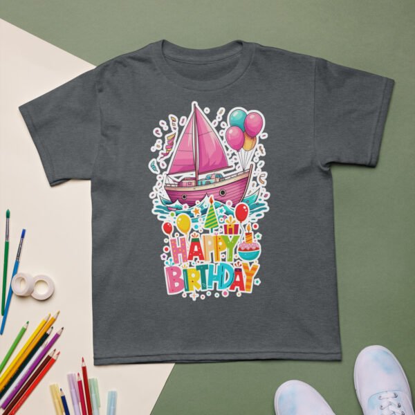 Pink Sailboat Kids Birthday T-Shirt Nautical Theme Party Tee Cute & Colorful Celebration Shirt Fun Birthday Gift for Boys & Girls - Image 5