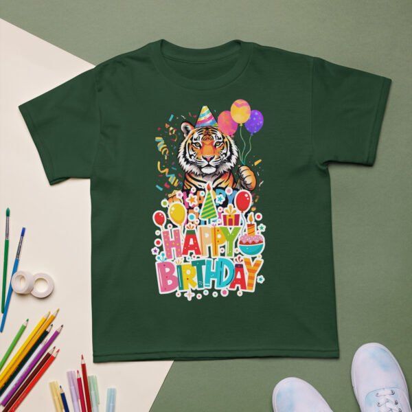 Boys & Girls Whimsical Tiger Birthday T-Shirt Fun Animal Party Outfit Kids Soft Cotton Perfect Birthday Gift - Image 4