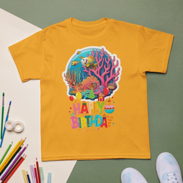 Kids Birthday Underwater T-Shirt Ocean Theme Boys & Girls Party Tee Fish & Coral Reef Design Fun & Colorful Gift - Image 8