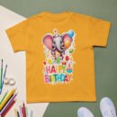 Adorable Cartoon Elephant Birthday T-Shirt Cute Party Outfit for Kids Fun & Colorful Birthday Gift for Boys & Girls