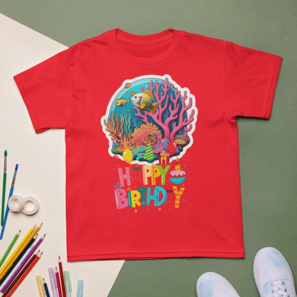 Kids Birthday Underwater T-Shirt Ocean Theme Boys & Girls Party Tee Fish & Coral Reef Design Fun & Colorful Gift - Image 6