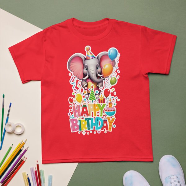 Adorable Cartoon Elephant Birthday T-Shirt Cute Party Outfit for Kids Fun & Colorful Birthday Gift for Boys & Girls - Image 5