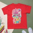 Pink Sailboat Kids Birthday T-Shirt Nautical Theme Party Tee Cute & Colorful Celebration Shirt Fun Birthday Gift for Boys & Girls