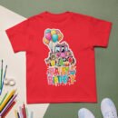 Pink Tractor Birthday T-Shirt for Girls Farm Theme Cute Party Outfit Kids Birthday Gift Fun Balloon & Cake Design