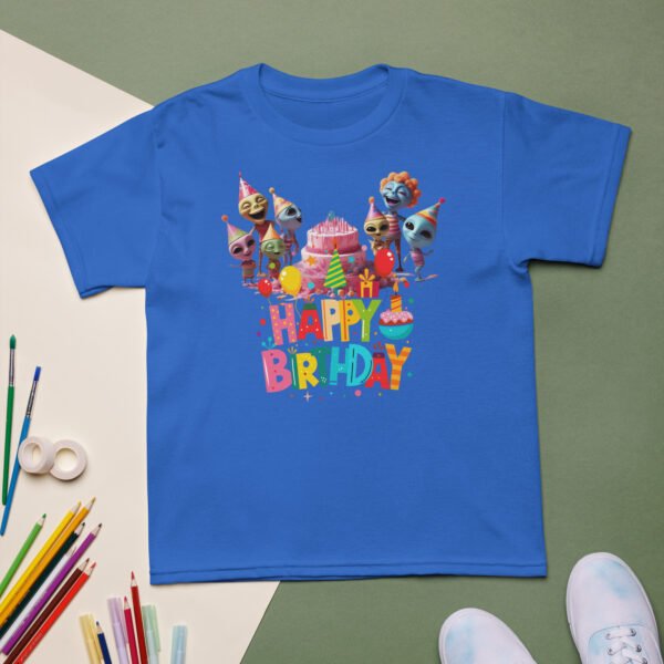 Whimsical Alien Kids Birthday T-Shirt Cute Cartoon Party Tee for Boys & Girls Top Fun & Colorful Celebration Shirt - Image 7