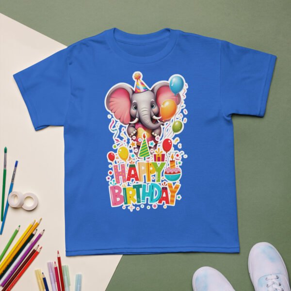 Adorable Cartoon Elephant Birthday T-Shirt Cute Party Outfit for Kids Fun & Colorful Birthday Gift for Boys & Girls - Image 6