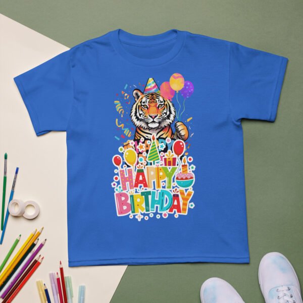 Boys & Girls Whimsical Tiger Birthday T-Shirt Fun Animal Party Outfit Kids Soft Cotton Perfect Birthday Gift