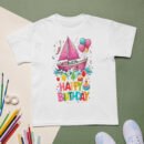 Pink Sailboat Kids Birthday T-Shirt Nautical Theme Party Tee Cute & Colorful Celebration Shirt Fun Birthday Gift for Boys & Girls