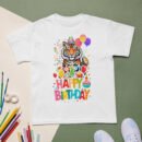 Boys & Girls Whimsical Tiger Birthday T-Shirt Fun Animal Party Outfit Kids Soft Cotton Perfect Birthday Gift